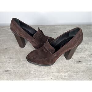 TOD'S-Brown Suede Penny Loafer Pumps/Heels-Women’s Size 36.5-New w/o Box